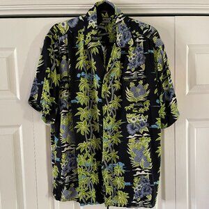 Vintage Men's Tropical Hawiian  Shirt Floral Buttons - Spider Fashion - Sz M